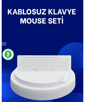 Ofis ve Ev Kullanımı İçin Kablosuz Klavye Fare Seti - Ergonomik ve Pratik