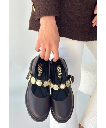 Okira Kahverengi Cilt Oxford Ayakkabı