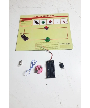 Okul Deney Seti - Elektrik Seti Ampul - Pil Yatağı - Duy -Düğme Seti