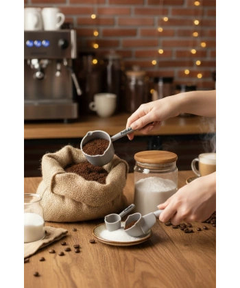 Ölçü Kaşığı Şeker Kahve Un Erzak Ölçü Kaşığı - 3 lü Ölçü Kaşığı