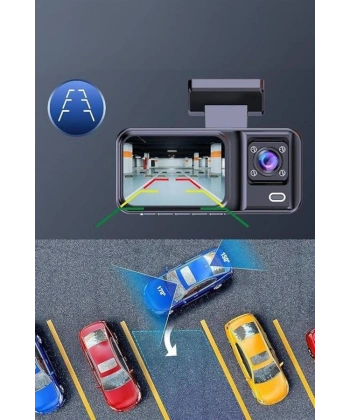 Ön ve Arka Kameralı 2 İnç 1080P Full HD DVR Araç İçi Ekran