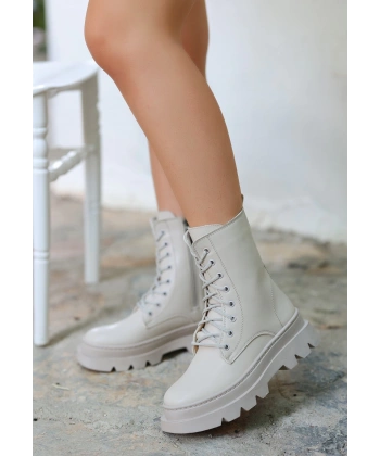 Orge Bej Cilt Bağcıklı Bot