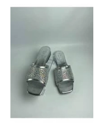 Ortu Gümüş Cilt İşlemeli Terlik