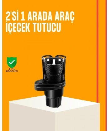 Oto Bardak Tutucu 360° Döner Çift Bölmeli Karbon Fiber Tasarım
