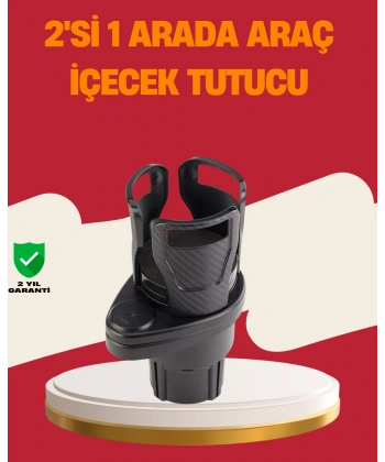 Otomobil Bardak Tutucu İkisi Bir Arada 360° Dönebilen Geniş Kapasiteli