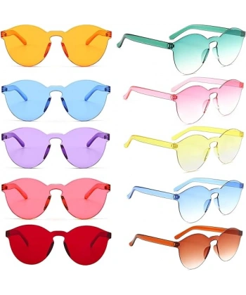 Oval Şekilli Çerçevesiz Parti Gözlüğü 6 Renk 6 Adet