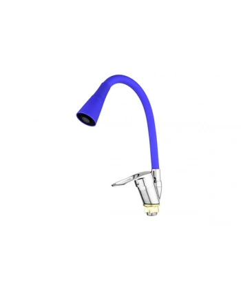 Oynar Başlıklı Çelik Spiral Üzeri Silikon Kaplama Musluk Başlığı Kobra Fonksiyonlu Musluk - Mavi