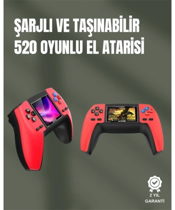 P5 GamePad Retro Konsol – Nostaljik Oyun Deneyimi, 520 Klasik Oyun Seçeneği