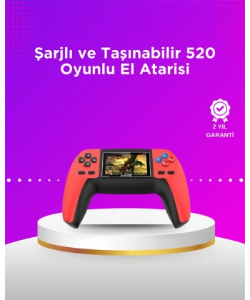 P5 Taşınabilir Retro Konsol – 520 Oyun, Ergonomik Tasarım, Nostaljik Eğlence