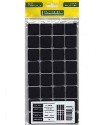 Pacific 6025 BL Yapışkanlı Keçe 25 mm X 25 mm Siyah
