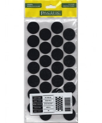 Pacific 6128 BL Yapışkanlı Keçe 28 mm Siyah
