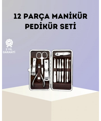 Paslanmaz Çelik Çok Fonksiyonlu 12 Manikür Seti