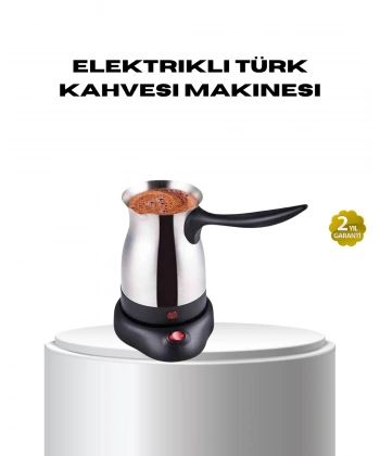 Paslanmaz Çelik Elektrikli Cezve 800W 6 Fincan Kapasiteli