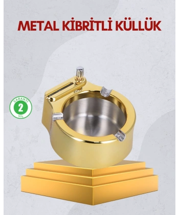 Paslanmaz Çelik Küllük Çakmaklı Masa Üstü Kullanım