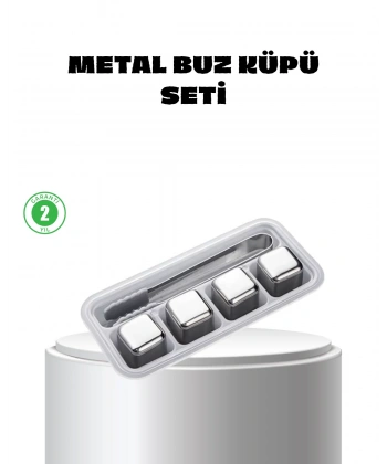 Paslanmaz Çelik Metal Buz Küpü Seti Sulandırmadan Soğutma ve Klips Dahil
