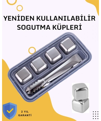 Paslanmaz Metal Buz Küpleri-Çok Amaçlı Kullanıma Uygun