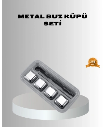 Paslanmaz Metal Buz Küpleri Seti Klipsli Sulandırmadan Soğutma Özellikli