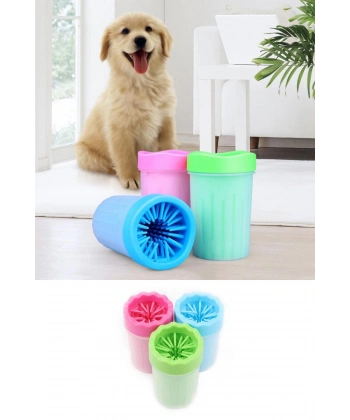 Pati Ayak Yıkama Kovası Silikon Jel Fırçalı Kedi Köpek  (Küçük)