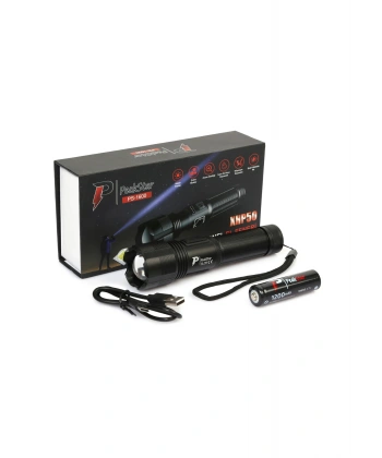 PeakStar Ps-1600 Süper Parlak Led Zoomlu 5 Mod Su Geçirmez Profesyonel Kamp Bekçi Avcı Feneri