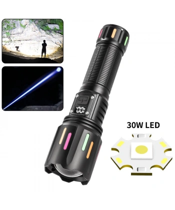 PeakStar Ps-9954 30w Zoomlu Led Powerbank Özellikli Şarjlı Profesyonel El Feneri