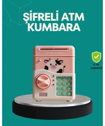 Pembe ATM Kasa Görünümlü Elektronik Şifreli Çocuk Kumbarası