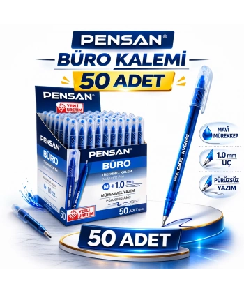Pensan Büro Tükenmez Kalem 1.0 mm Mavi 50 Adet