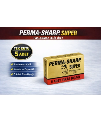 Perma-Sharp Super Paslanmaz Çelik Tıraş Bıçağı 5’li 1 Kutu