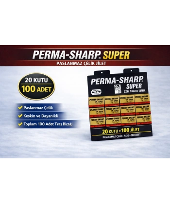 Perma-Sharp Super Paslanmaz Çelik Tıraş Bıçağı 5’li 20 Kutu