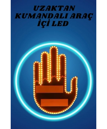 Pilli Led Işık Araç Camı İçin Uzaktan Kumandalı El Simgesi