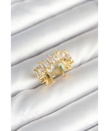 Pirinç Arpa Baget Zirkon Taşlı Kadın Yüzük