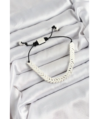 Pirinç Asansörlü Beyaz Juju Kadın Bileklik