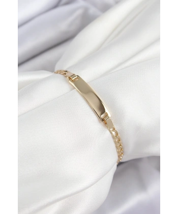 Pirinç Dikdörtgen Model Gold Renk Xuping Bebek Künyesi