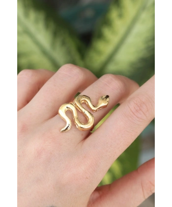 Pirinç Gold Renk Ayarlanabilir Yılan Yüzük