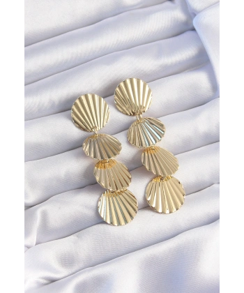 Pirinç Gold Renk Deniz Kabuğu Model Sallantılı Küpe
