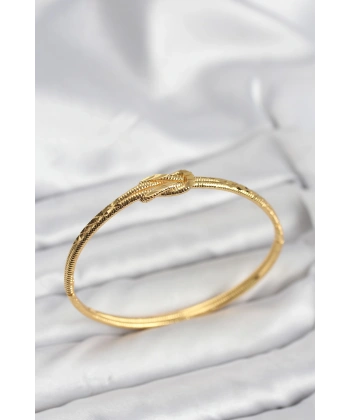 Pirinç Gold Renk Düğüm Model Kadın Kelepçe Bileklik