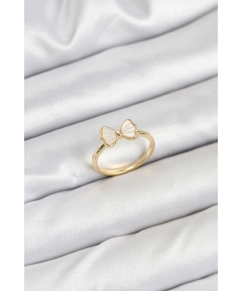 Pirinç Gold Renk Fiyonk Model Kadın Yüzük