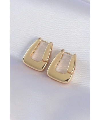 Pirinç Gold Renk Kalın Küpe