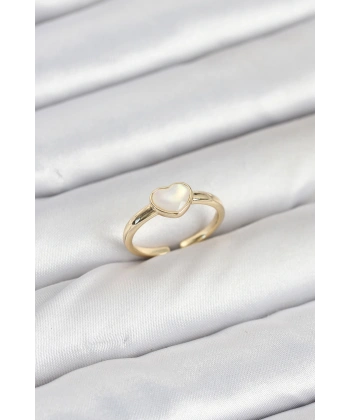 Pirinç Gold Renk Kalpli Kadın Yüzük