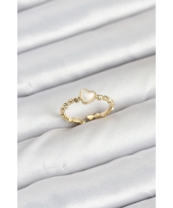 Pirinç Gold Renk Kalpli Model Kadın Yüzük