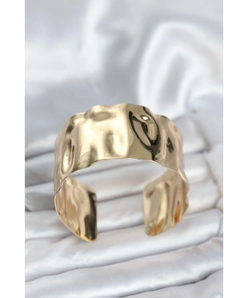 Pirinç Gold Renk Levha Model Kadın Bileklik