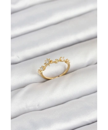 Pirinç Gold Renk Manifest Kadın Yüzük