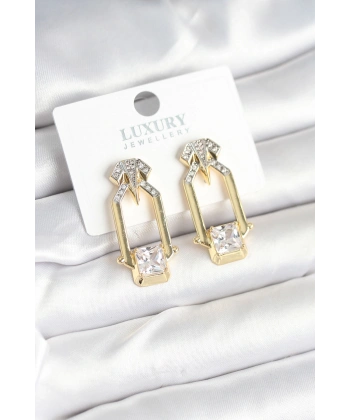 Pirinç Gold Renk Vintage Kadın Küpe