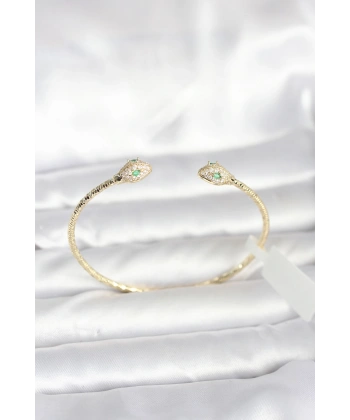 Pirinç Gold Renk Yılan Model Bileklik