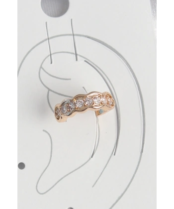 Pirinç Gold Renk Zirkon Taşlı Kadın Kıkırdak Küpe