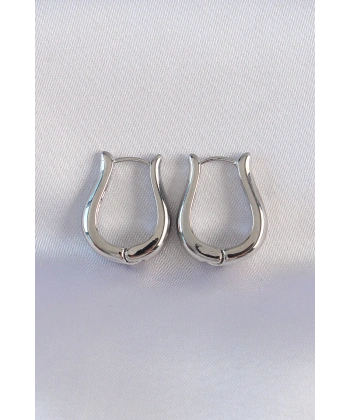 Pirinç Gümüş Renk İçi Boş Gül Küpe