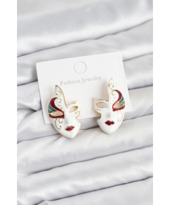 Pirinç Maske Model Kadın Küpe