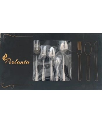 Pırlanta 30 Parça 6 Kişilik Çatal Kaşık Takımı 30 Parça Kutulu Hediyelik Çeyizlik Takım