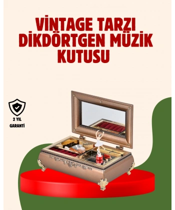 Piyano Şeklinde Balerinli Müzik Kutusu Takı Bölmeli Şık Model