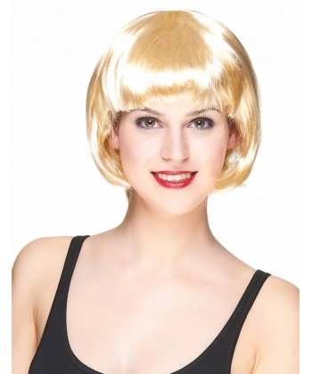 Platin Altın Dore Renk Küt Parti Peruğu Kısa Takma Peruk