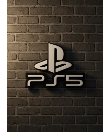 PlayStation 5 Logo Duvar Dekoru Minimal Tasarım 16×12 cm